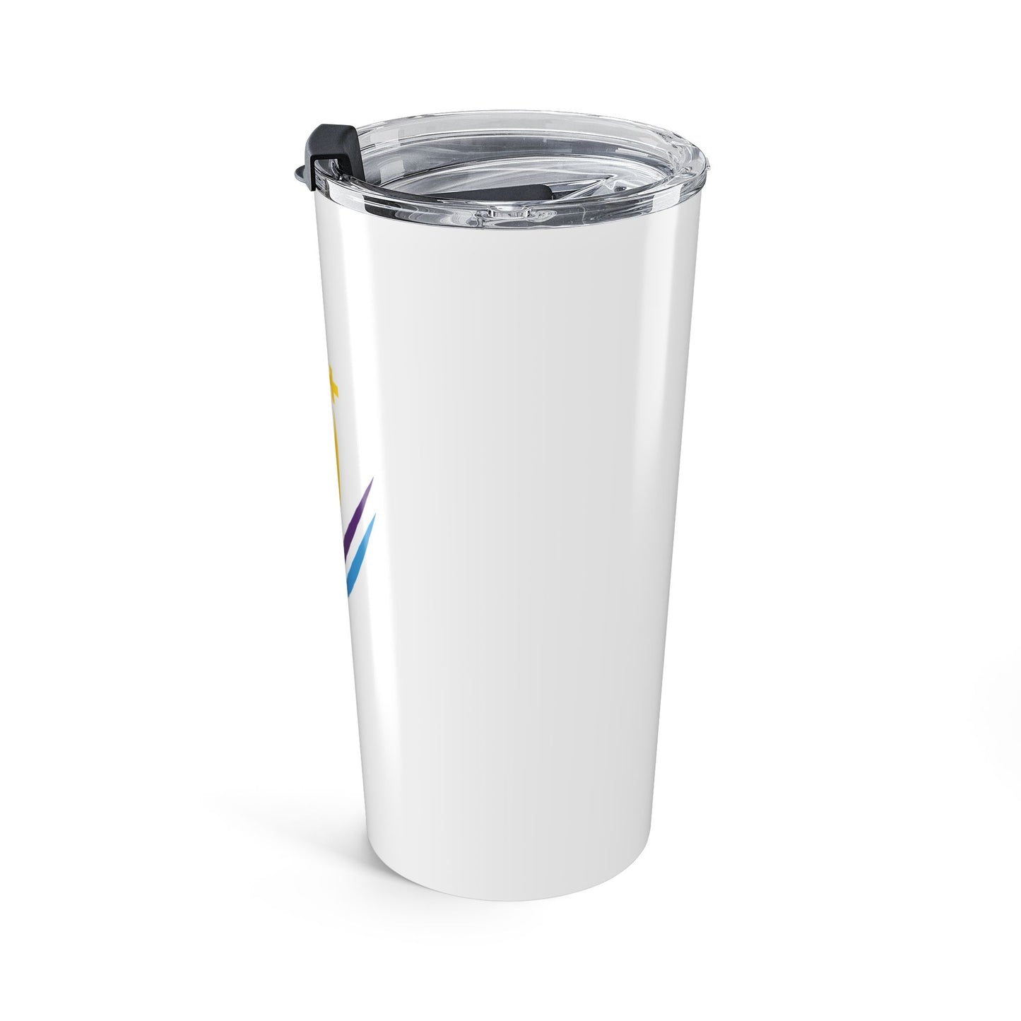 Abstract Joy Logo Tumbler 20oz | Colorful Faith Symbol, Swirl Design