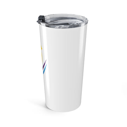 Abstract Joy Logo Tumbler 20oz | Colorful Faith Symbol, Swirl Design
